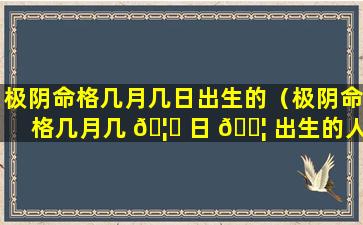 极阴命格几月几日出生的（极阴命格几月几 🦟 日 🐦 出生的人）